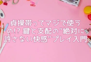貞操帯ってマジで使うの!? 鍵と支配の“絶対に許さない快感”プレイ入門