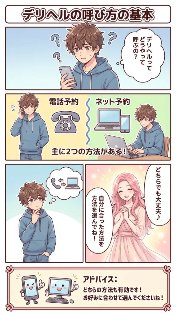 1. デリヘルの呼び方の基本(電話とネット)