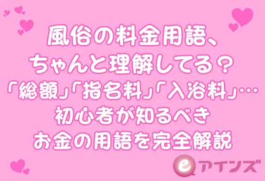 風俗の料金用語、ちゃんと理解してる？「総額」「指名料」「入浴料」…初心者が知るべきお金の用語を完全解説
